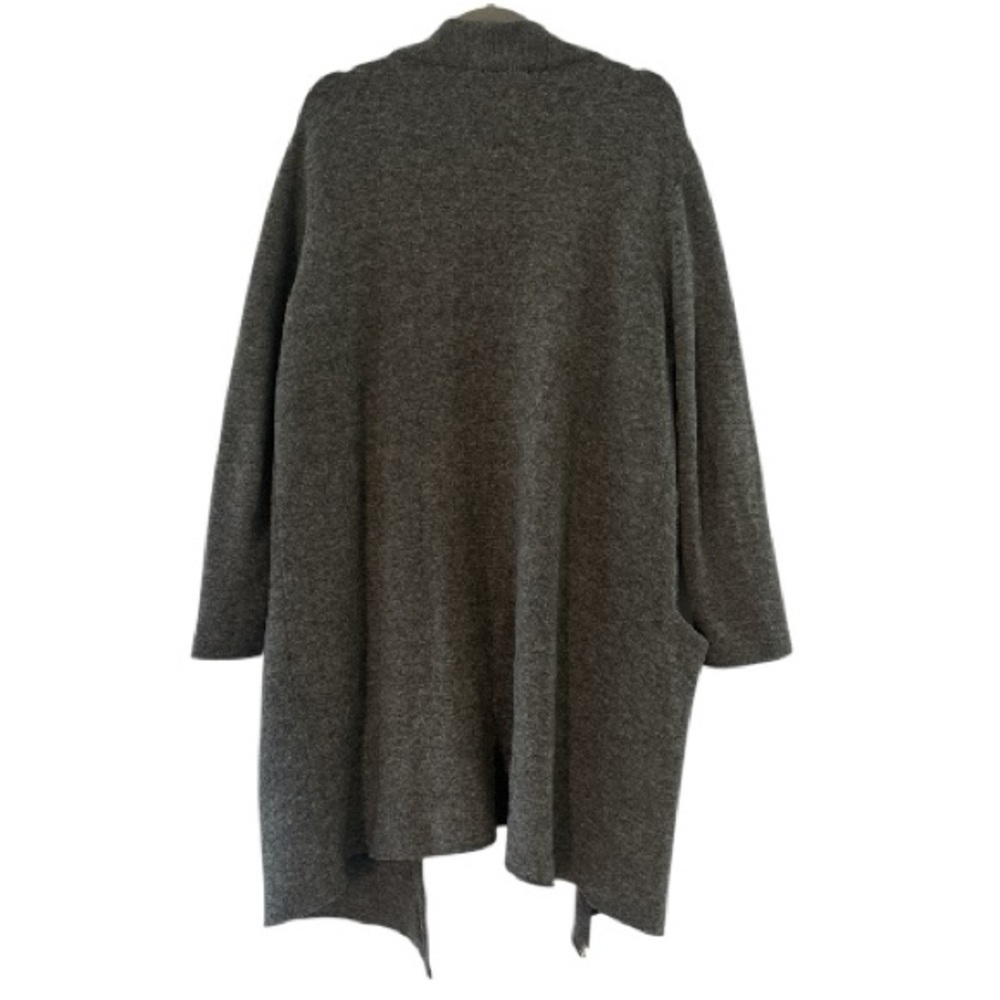 Jenni Kayne Sweater Coat Dark Gray Wool Yak Open Front Cardigan Medium - Picture 7 of 7